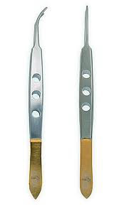 Dr. Slick Bishop Tweezer, precision grip, essential for fly tying, durable tool for detailed work.