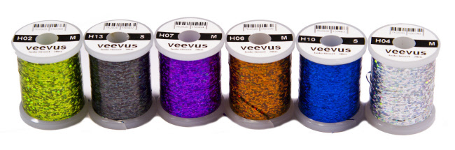 Veevus Holographic Tinsel available online and in store for sale in assorted colors