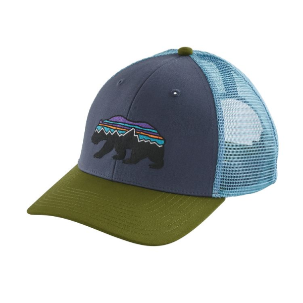 patagonia fitz roy horizons trucker hat dolomite blue