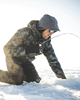 We wear the Simms Challenger Insulated Jacket when ice fishing.
