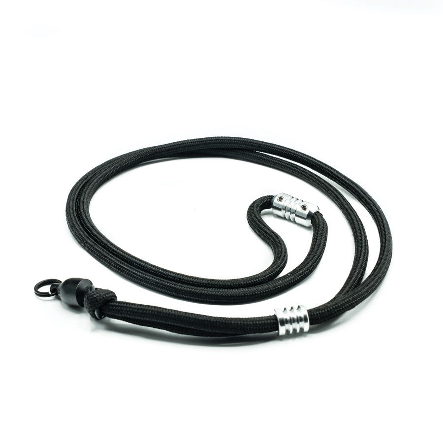 Lightweight Black Paracord Nipper Lanyard With Stainless Steel Parts
