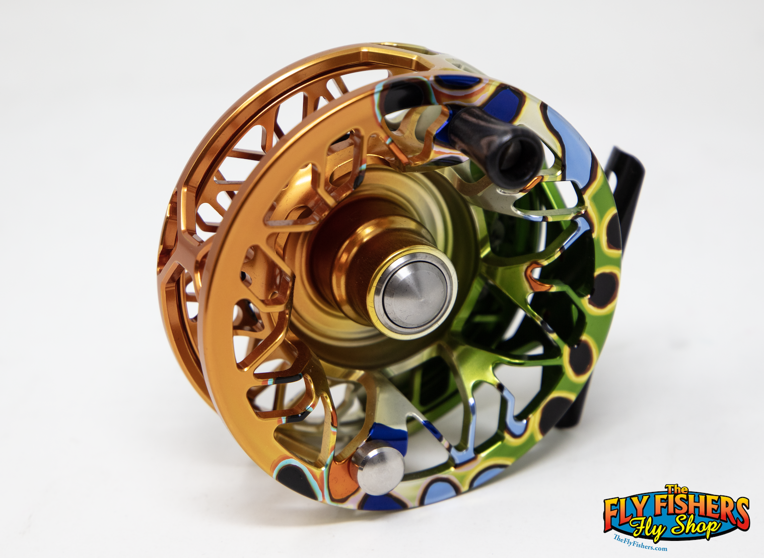 Back of Abel ROVE 4/6 Fly Reel - Custom Shop DeYoung Montana Brown/Ebony Handle