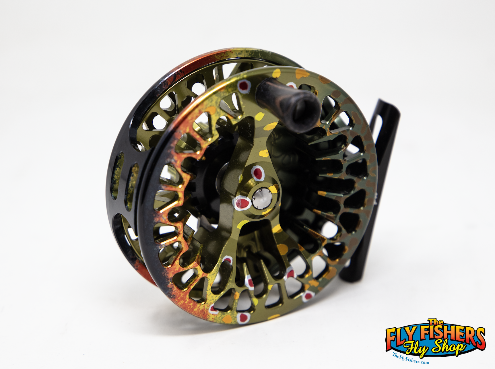 Back of Abel VAYA 4/5 Fly Reel - Custom Native Brook Trout/Ebony Handle