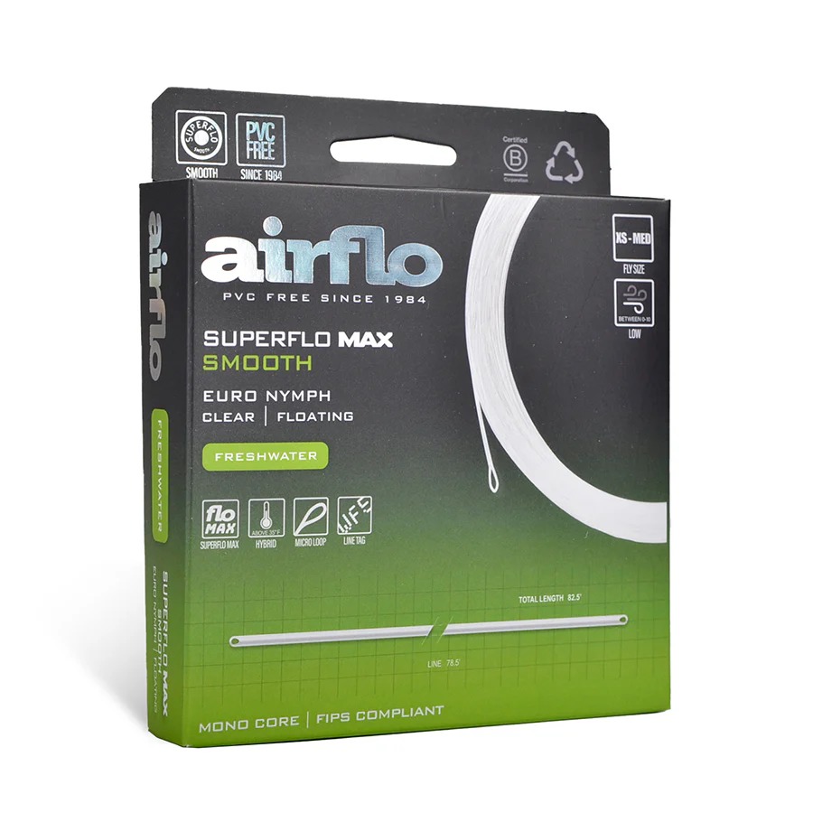 Airflo Superflo Max Smooth Euro Nymph Line clear floating fly line packaging front view
