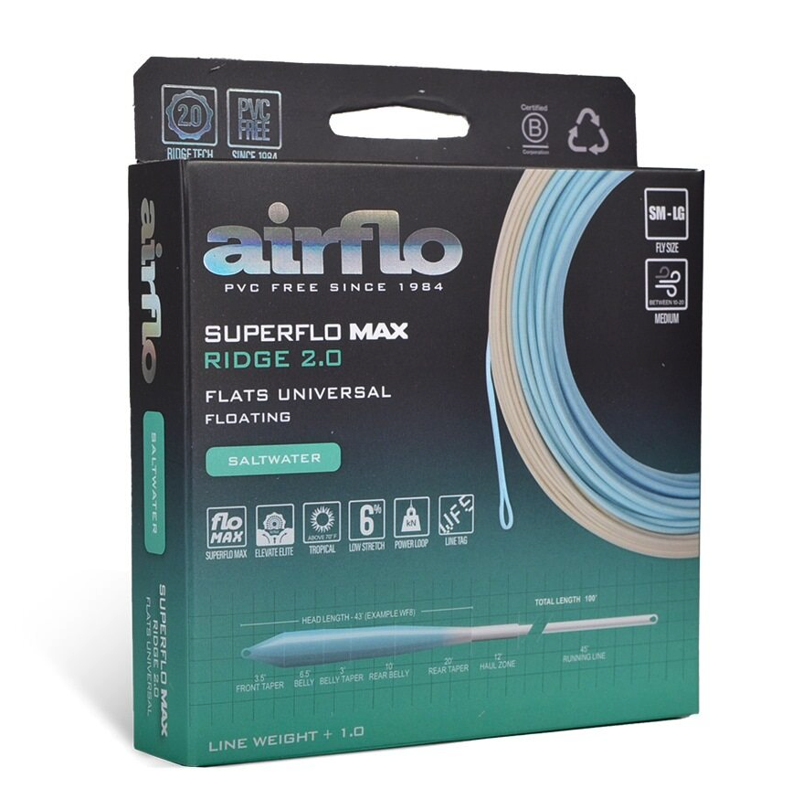 Box front of Airflo Superflo Max Ridge 2.0 Flats Universal Fly Line