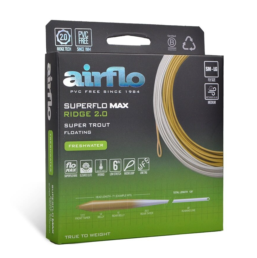 Box front of Airflo Superflo Max Ridge 2.0 Super Trout Fly Line