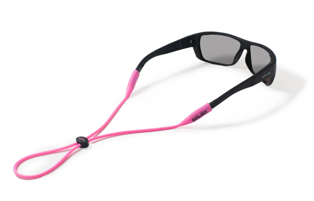 Bajio Silicone Keepers on sunglasses in pink color