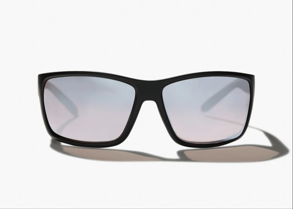 Bajio Bales Beach Matte Black Silver Mirror Fishing Sunglasses