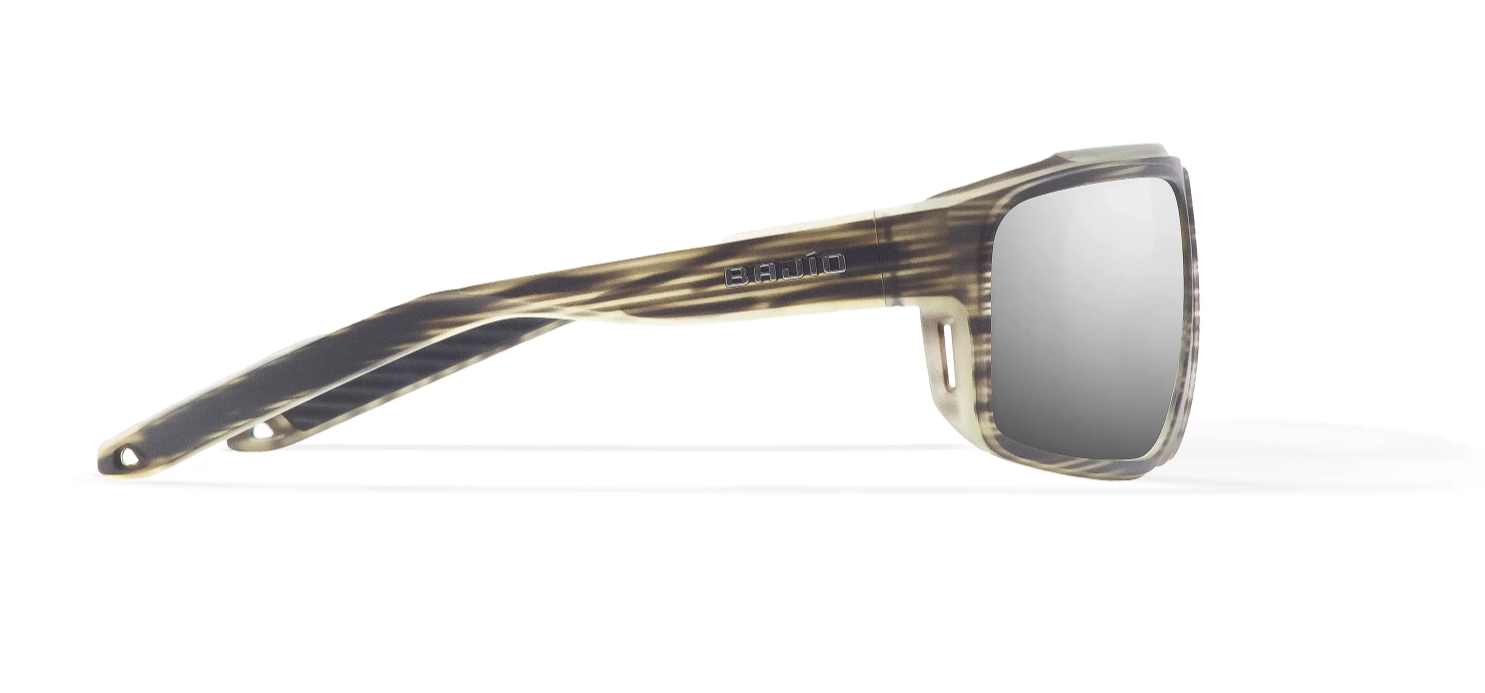 Bajio Greenland Polarized Sunglasses Gray Grass Matte Silver Mirror side view
