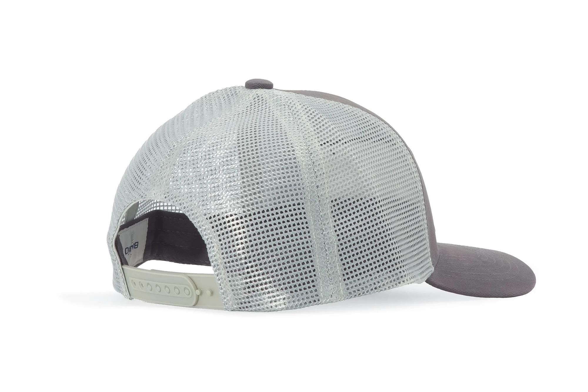 Bajio Bass Patch Trucker Hat Back Back of Bajio fishing hat with light mesh design and adjustable strap