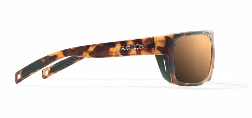 Side view of  Bajio Palometa Polarized Sunglasses Brown Tortoise Copper lens