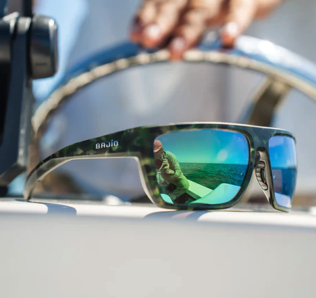 Bajio Zapata Polarized Sunglasses on boat console