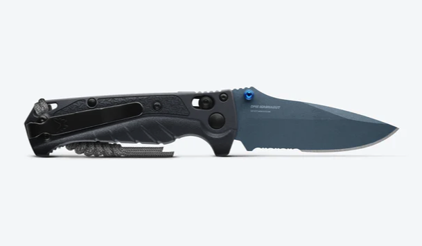 Side view of open Benchmade Mini Adira Serrated Folding Knife