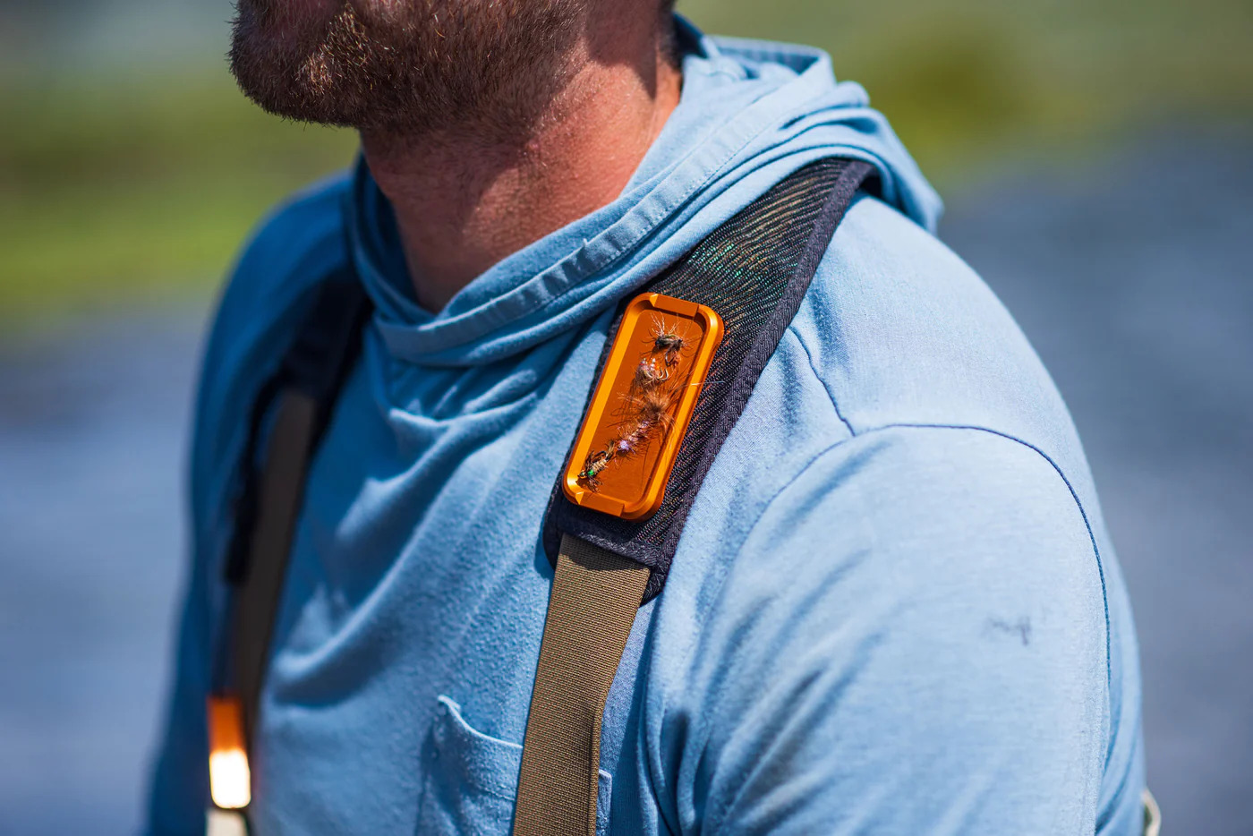 Easily access flies by attaching the blank variation of the Cling Mag Grab DoubleStack to shoulder straps