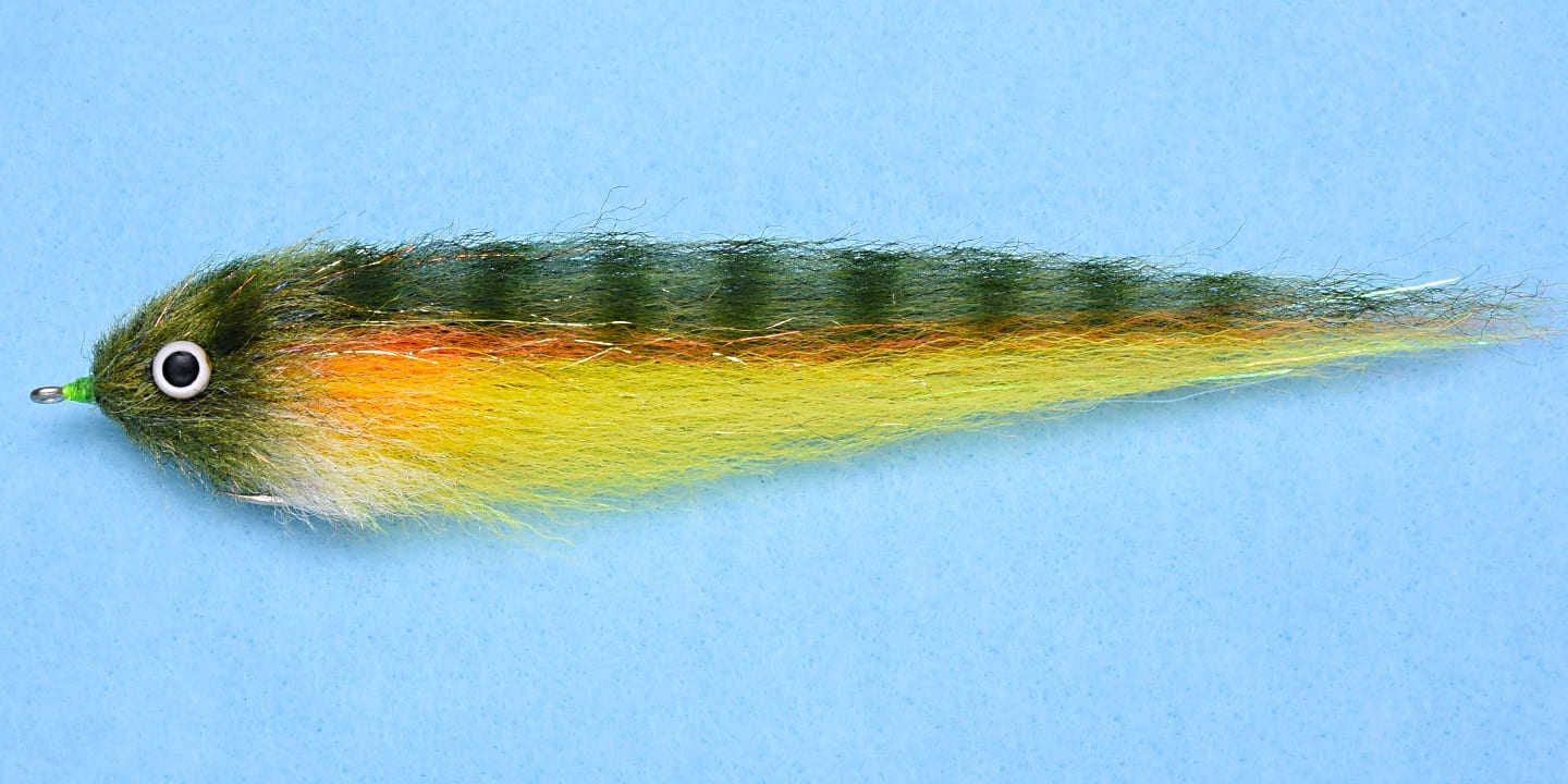 EP Pike/Offshore Black Orange fly, designed for pike and large offshore species.