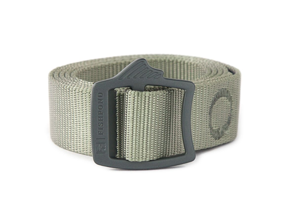 Fishpond Dorsal Fin Webbing Belt in sage green color