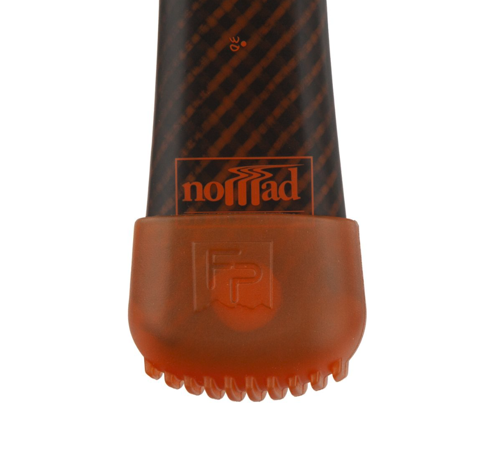 Fishpond Nomad Net End Cap Cutthroat Orange on net end.