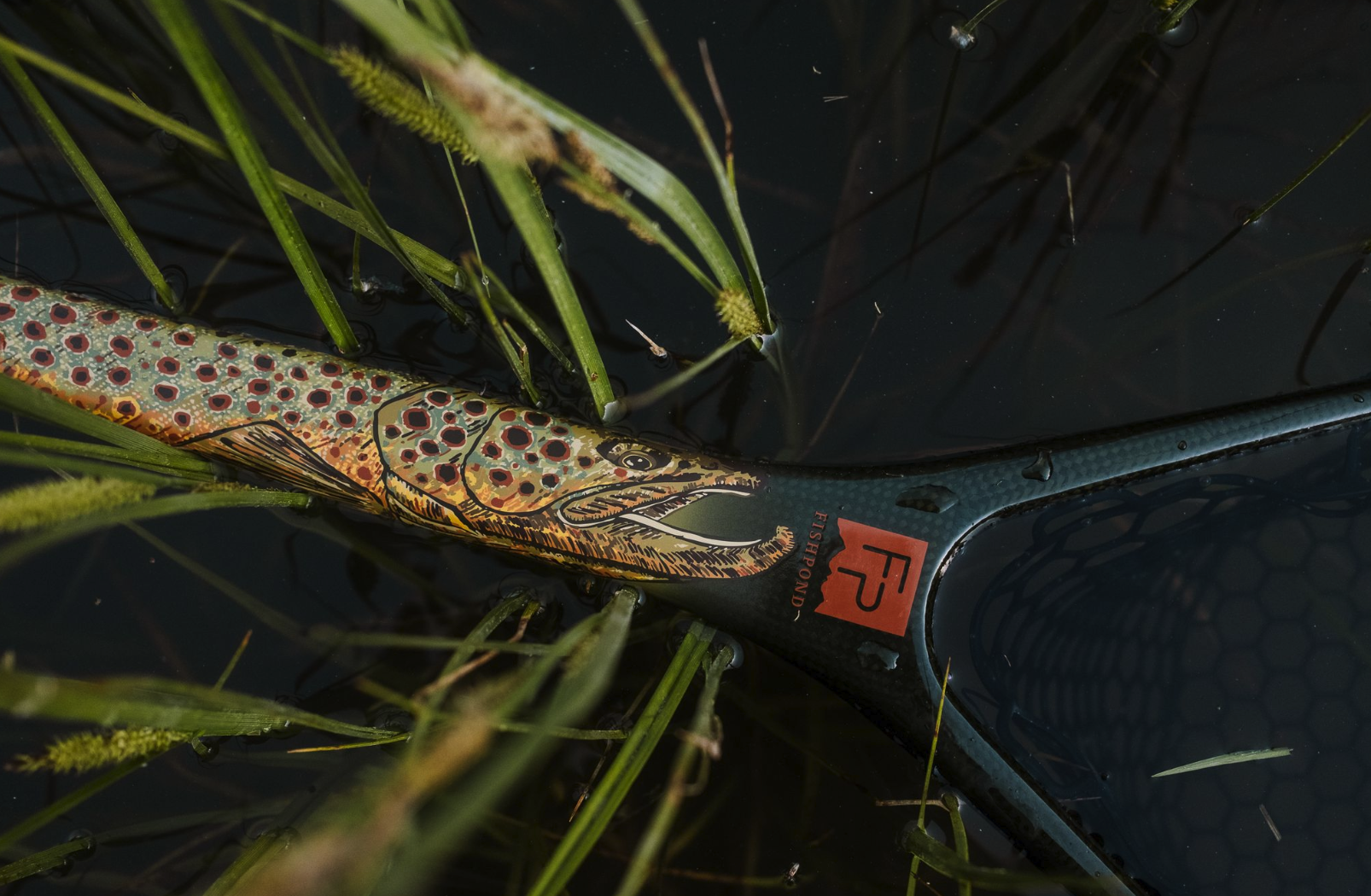 Detail shot of Fishpond Nomad Middle Fork Net Hook Jaw Limited Edition