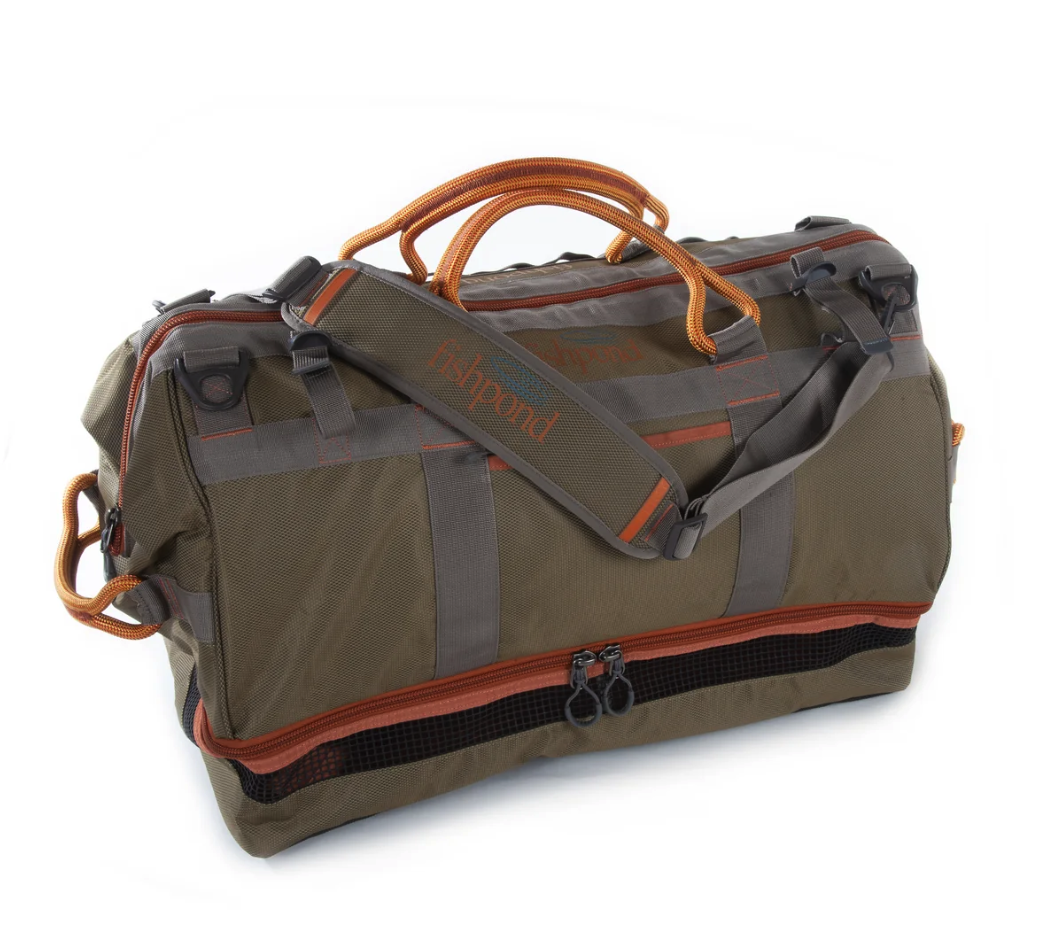 Fishpond Cimarron Wader Duffel keeps fly fishing gear, waders and boots protected and organzied.