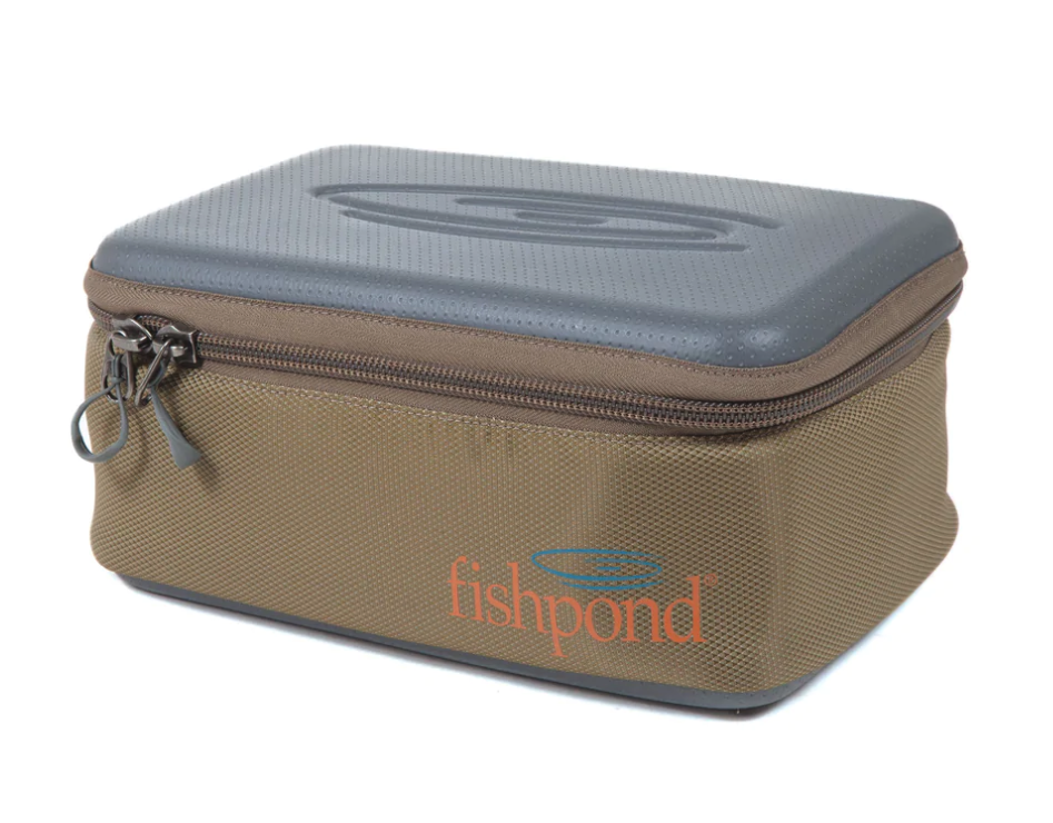 Close-up of Fishpond Ripple Reel Case's soft padded interior lining—premium protective reel case for anglers