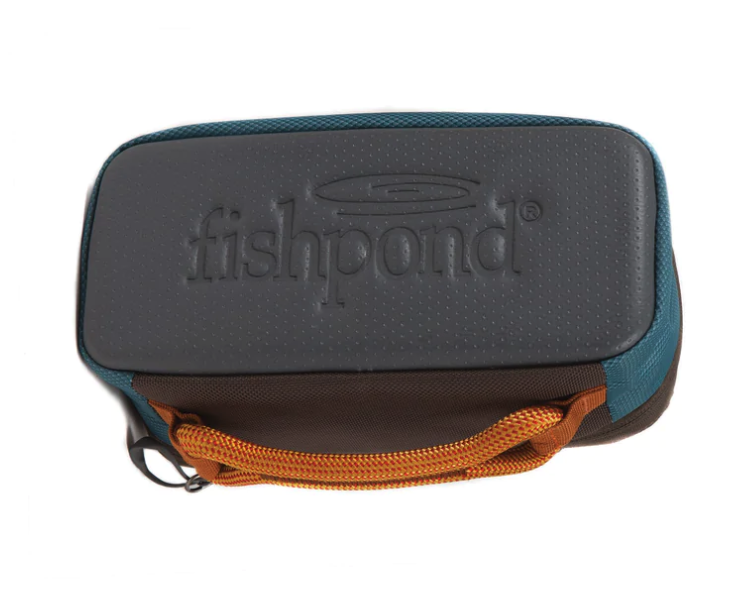 Fishpond Ripple Reel Case with Fishpond signature rope handle—portable fishing reel storage bag for travel.