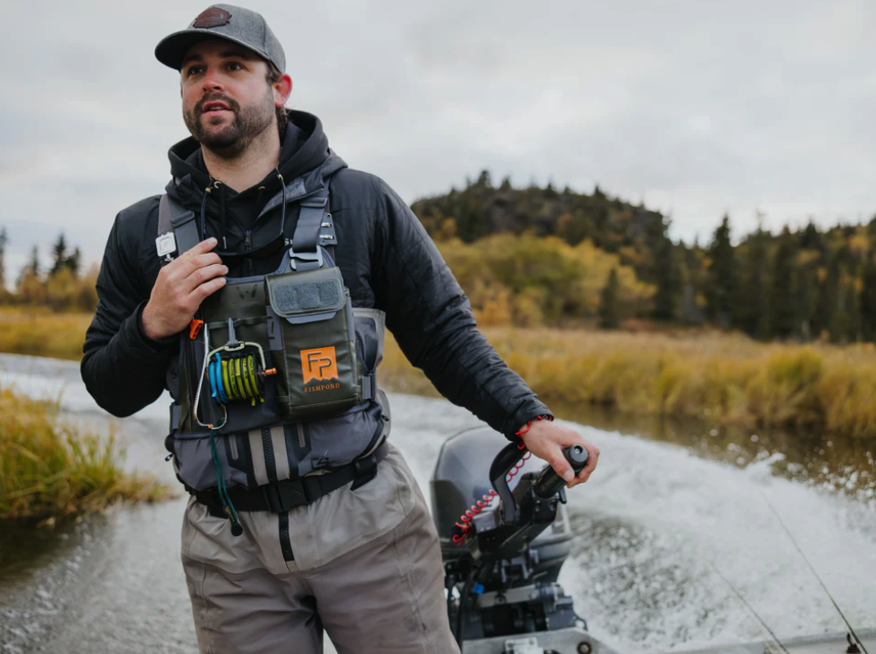 Fishpond Stormshadow Chest Pack, ideal for fly fishing, featuring multiple storage compartments