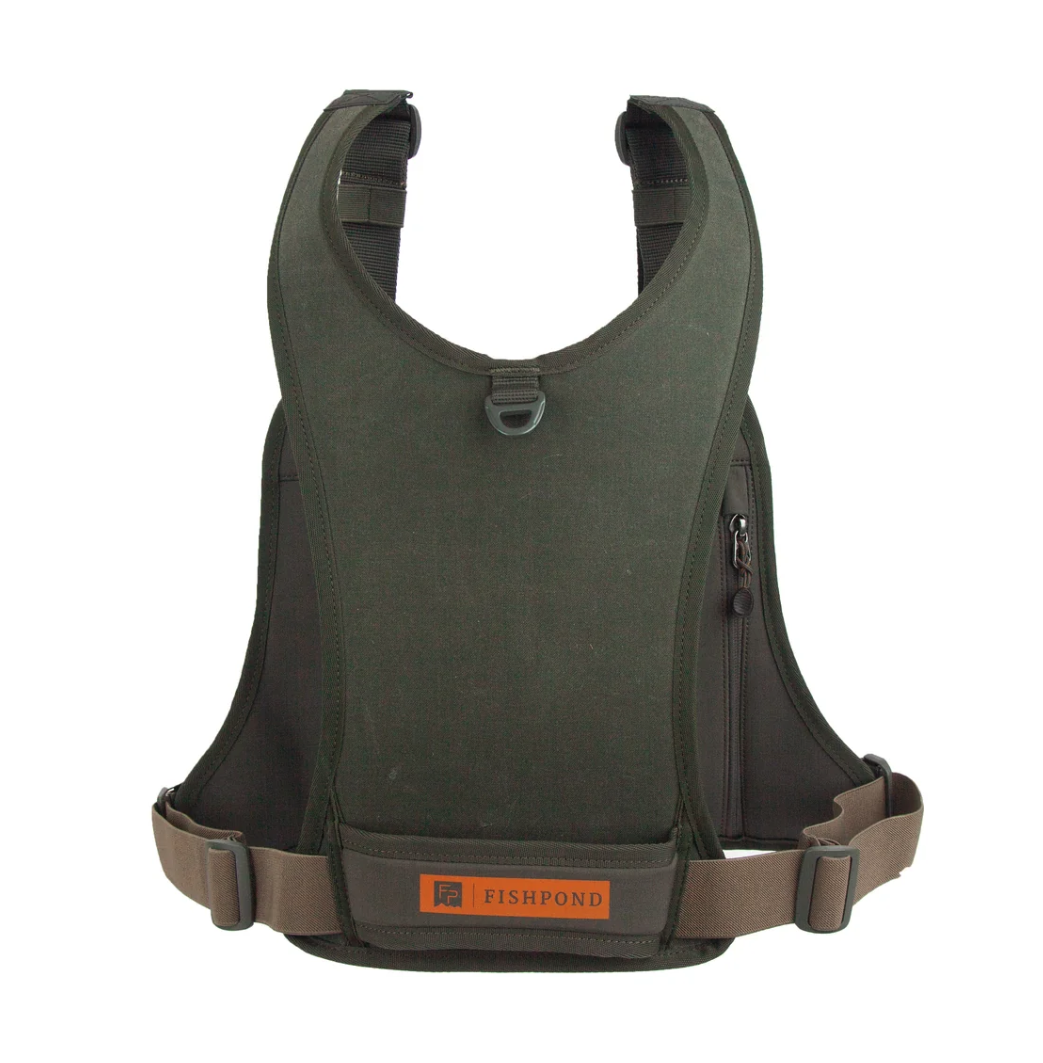 Back view of  Fishpond Stormshadow Chest Pack Duskwood color