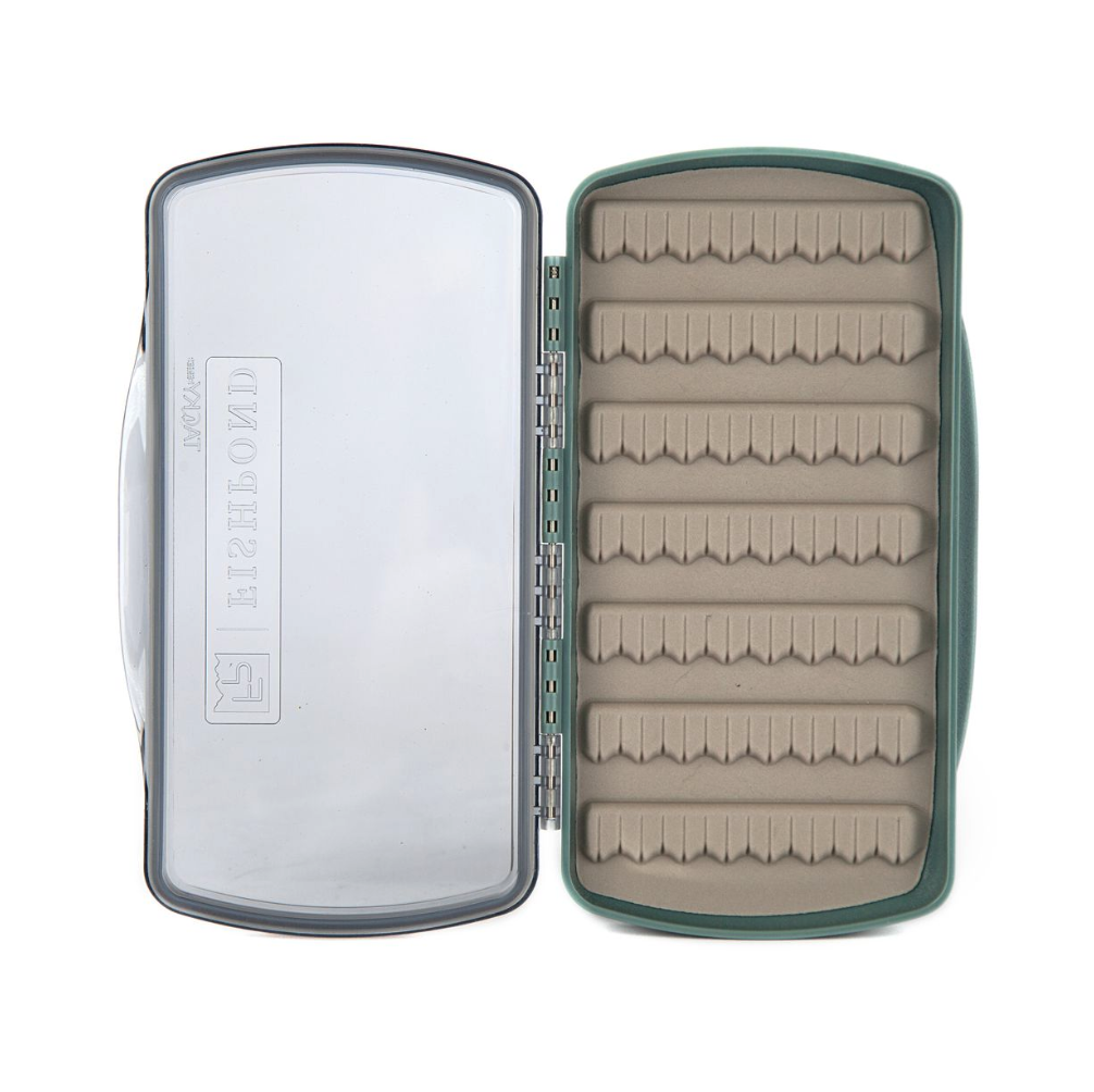 Fishpond Tacky Pescador LowPro Clear Medium Fly Box open and empty