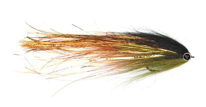 Bite Me Mouthful Musky Fly Black Olive color