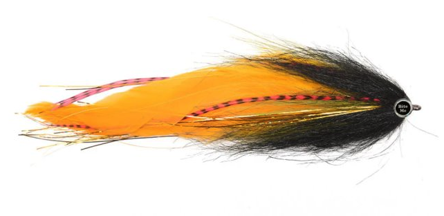 Bite Me Mouthful Musky Fly Black Orange color