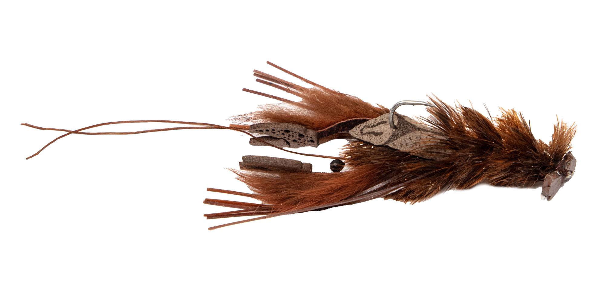 Side view of Chocklett Factory Craw Changer Fly Rusty Brown