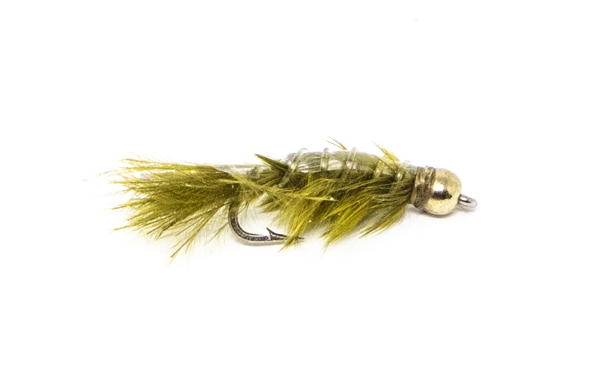 Gold Bead Scud Nymph is one of the essential trout fly fishing flies for your trout fly box.