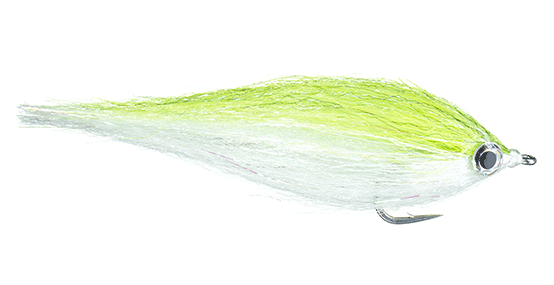 MFC's Bunker Bait Fly in chartreuse and white color