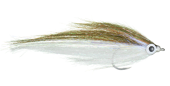 MFC's Bunker Bait Fly in olive and white color