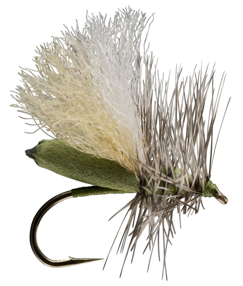 This caddis dry fly pattern sits high on the water with its foam body
