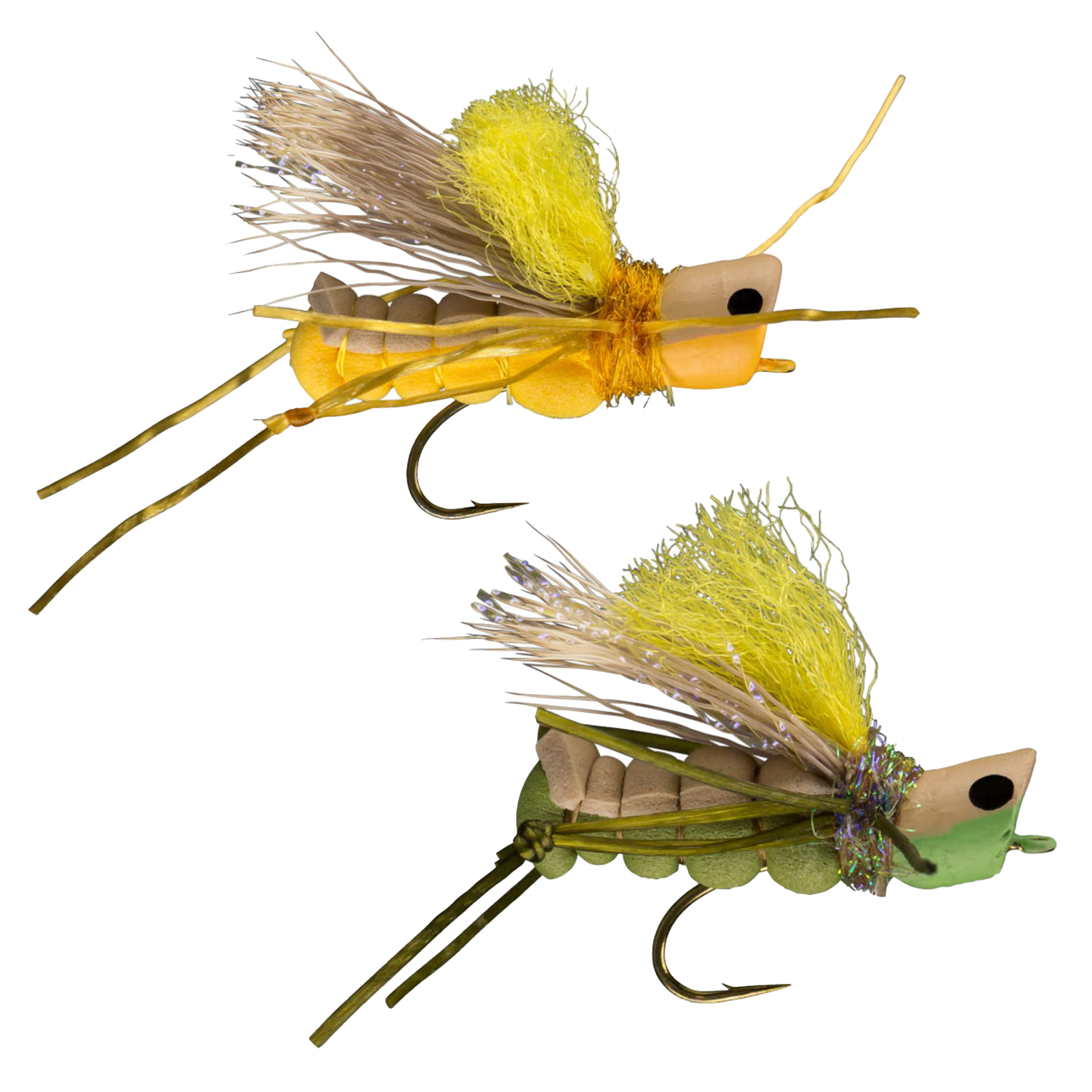 Hopper Popper Olive foam grasshopper popper fly for trout and bass