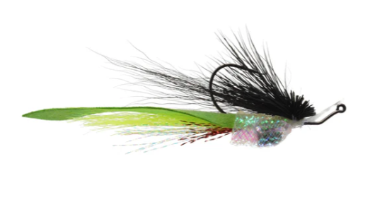 Saunders' Buckshot Beer Belly fly in chartreuse pearl color