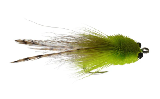 Colby's Sol Tarpon fly in chartreuse color.