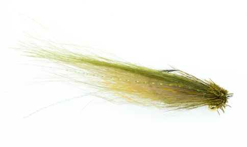 Chewy's Minnr Fly in olive and tan color