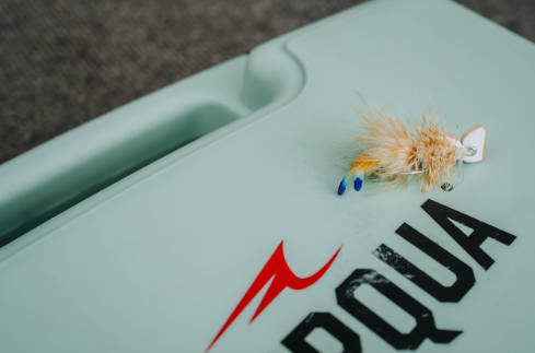 Skok's Strong Arm Floating Crab Fly on Umpqua Boat Box