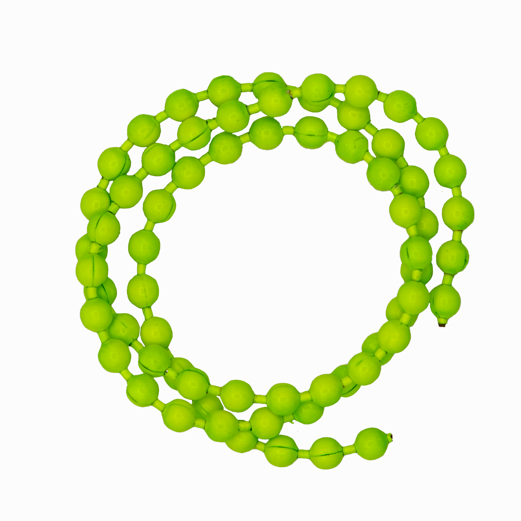 Fl Chartreuse dyed fly tying bead chain eyes