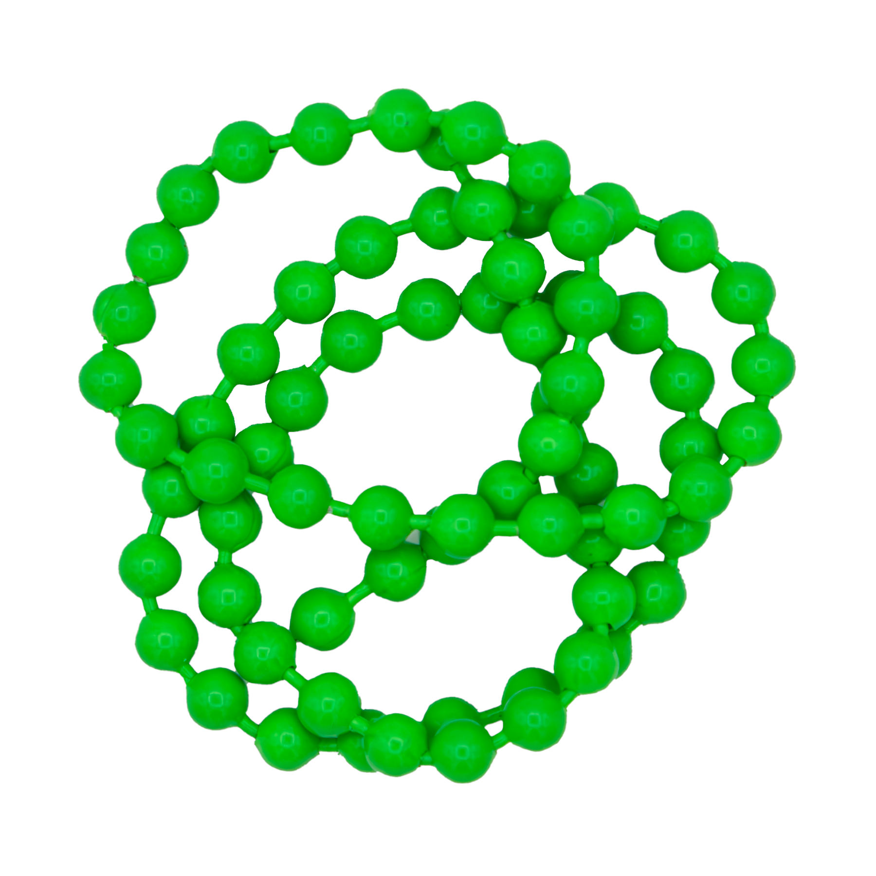 Fl Green colored fly tying eyes made of bead chain