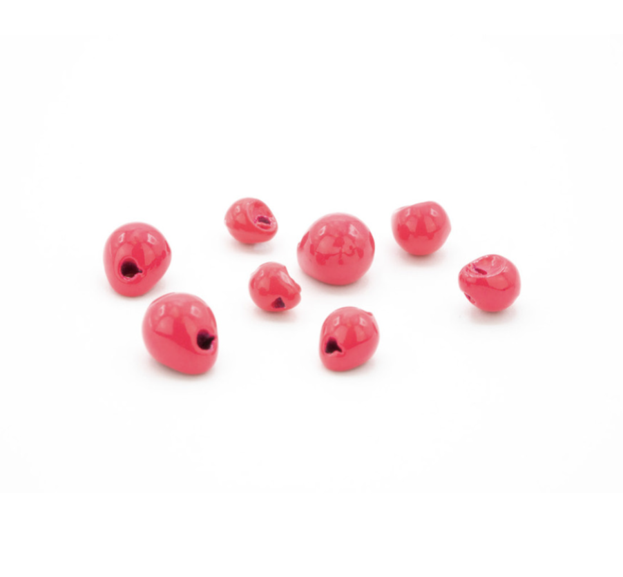 Premium tungsten jig beads that add a bright hot spot to your nymph and wet flies