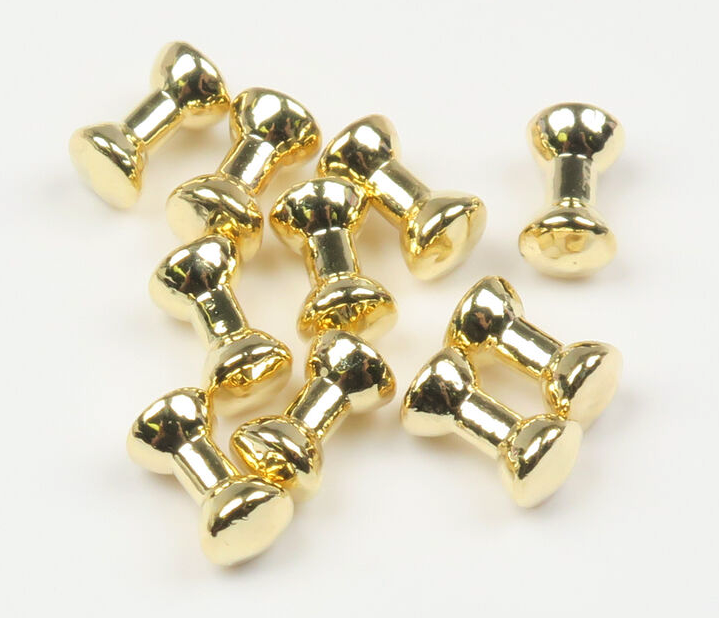 Hareline Lead Eyes Plated Dumbbell Eyes Gold