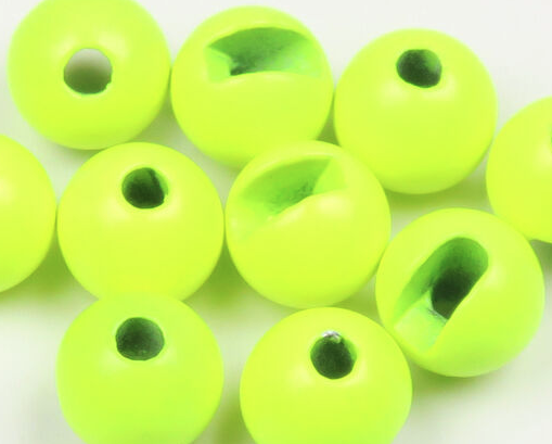 Spawn Super Tungsten Slotted Beads Chartreuse