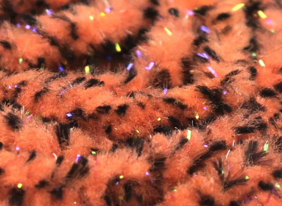 Hareline UV Mottled Galaxy Mop Chenille Fl Shrimp Pink