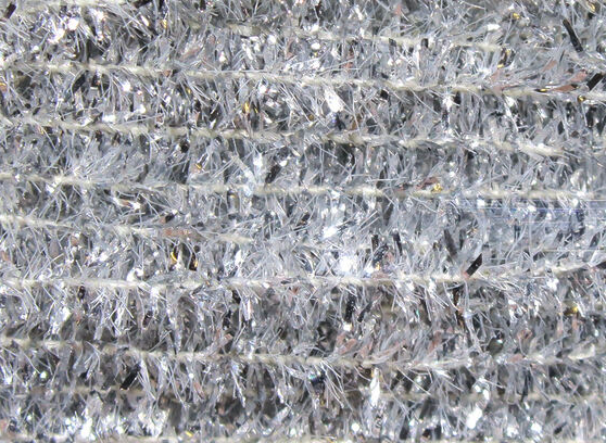 High-quality silver tinsel chenille for professional fly tying.