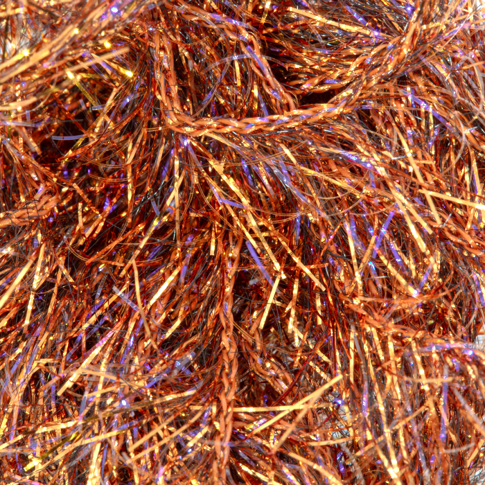 Rusty Copper Hareline Polar Chenille—dark, buggy UV fly tying material for subsurface flies