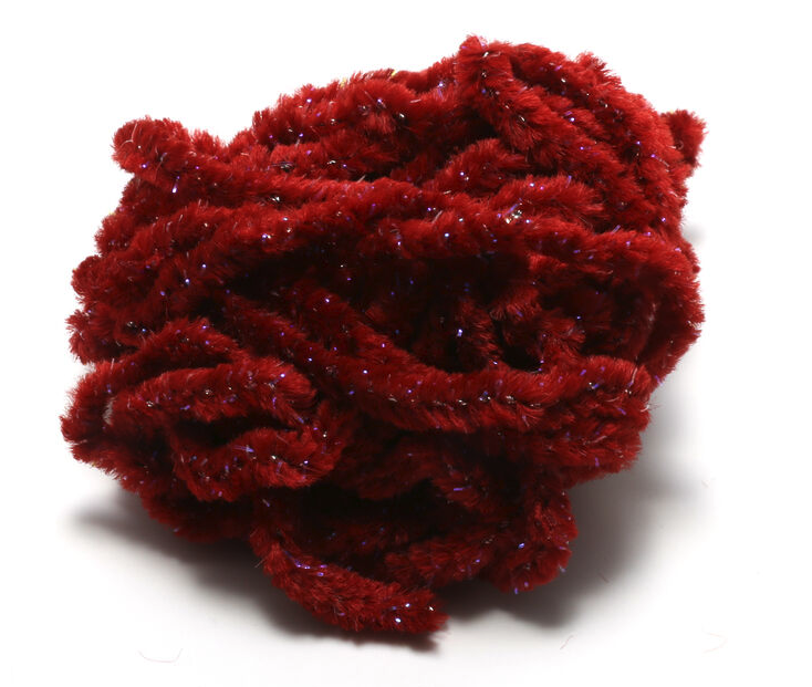 Hareline Woolly Bugger Tinsel Core UV Rayon Chenille Bloody Leech