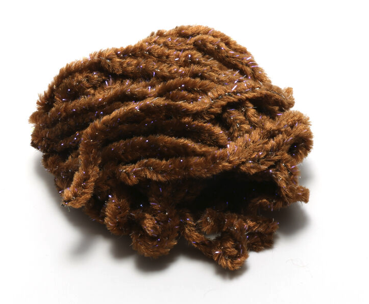 Hareline Woolly Bugger Tinsel Core UV Rayon Chenille Brown